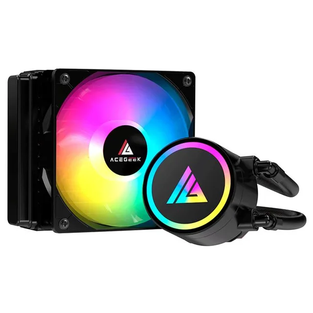 Cooler Acegeek E120, preto, vista em perspectiva.