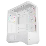 Gabinete Aigo Darkflash DY460 na cor branco, vista frontal e lateral