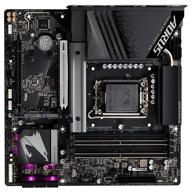 Placa-mãe Gigabyte Z790M Aorus Elite, vista principal