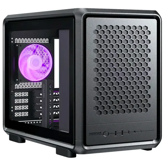 Gabinete Cooler Master MasterFrame 400 Mesh, vista frontal e lateral