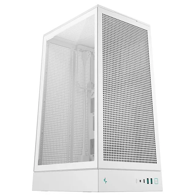 Gabinete DeepCool CH270, branco, vista frontal e lateral