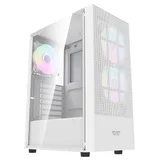 Gabinete Aigo Darkflash A290 Mesh branco, vista frontal e lateral