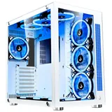 Gabinete Rise Mode Galaxy Glass Sound White, vista frontal e lateral