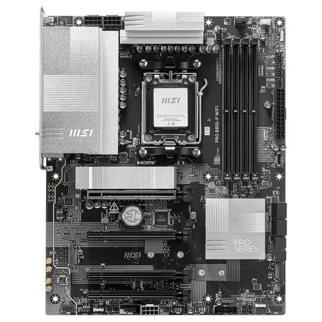 Placa-mãe MSI PRO B850-P WIFI, vista frontal, sem perspectiva