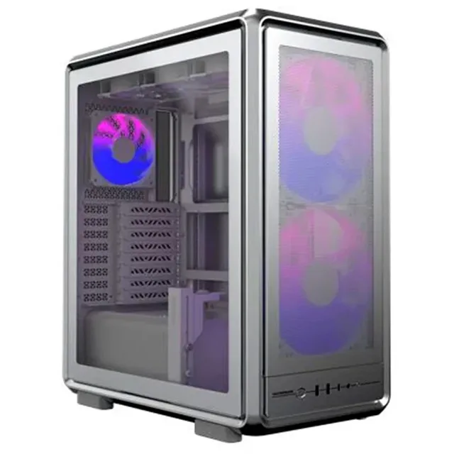 Gabinete Cooler Master MasterFrame 500 Mesh ARGB, vista frontal e lateral