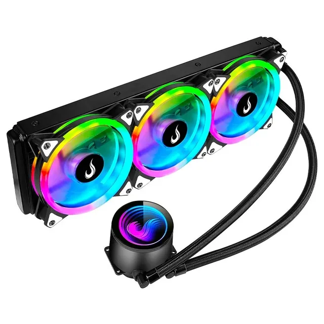 Rise Mode Black 360 mm ARGB, vista em perspectiva