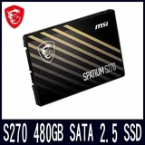 Armazenamento MSI Spatium S270, SKU SPATIUM-S270-480G.