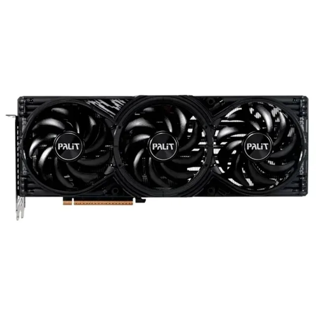Palit GeForce RTX 5070 Ti GamingPro-S, placa sem embalagem com o lado das ventoinhas visível