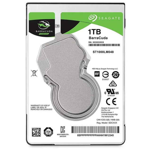 Seagate BarraCuda 1 TB, vista da etiqueta