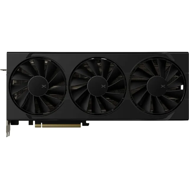 XFX Swift Radeon RX 9070 XT, vista frontal das ventoinhas