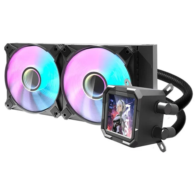 Cooler Aigo Darkflash DV240S, preto, vista em perspectiva.