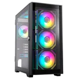 Gabinete Acegeek Odyssey Mini, preto, vista frontal e lateral