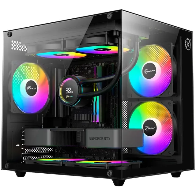 Gabinete Kalkan Midgard Lite Wind, vista frontal e lateral