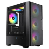 Gabinete Acegeek Stratus Mesh, preto, vista frontal e lateral