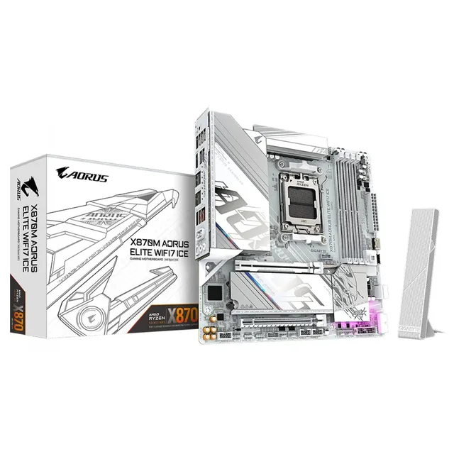 Placa-mãe Gigabyte X870M Aorus Elite Wifi7 ICE, vista principal