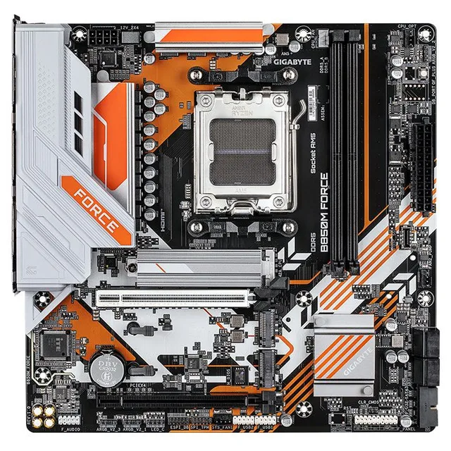 Placa-mãe Gigabyte B850M Force, vista frontal