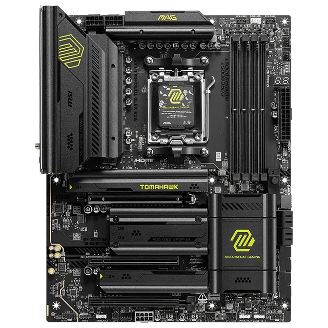 MAG X870 TOMAHAWK WIFI em vista frontal 2D, sem embalagem