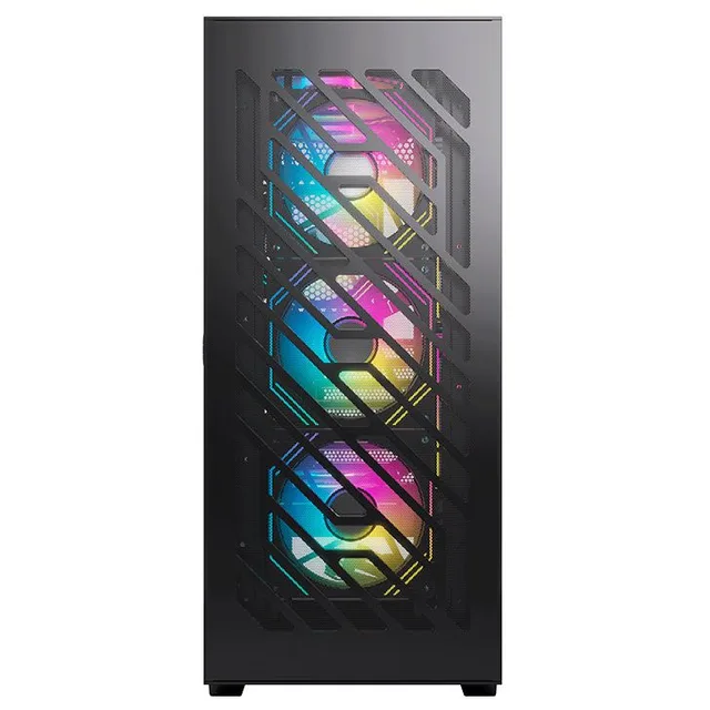 Gabinete Acegeek Puzzle, preto, vista frontal e lateral