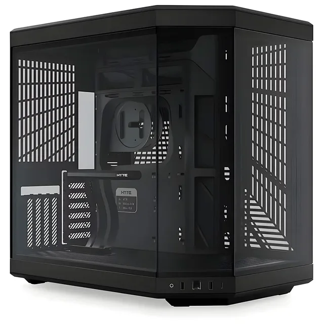 Gabinete HYTE Y70, vista frontal e lateral