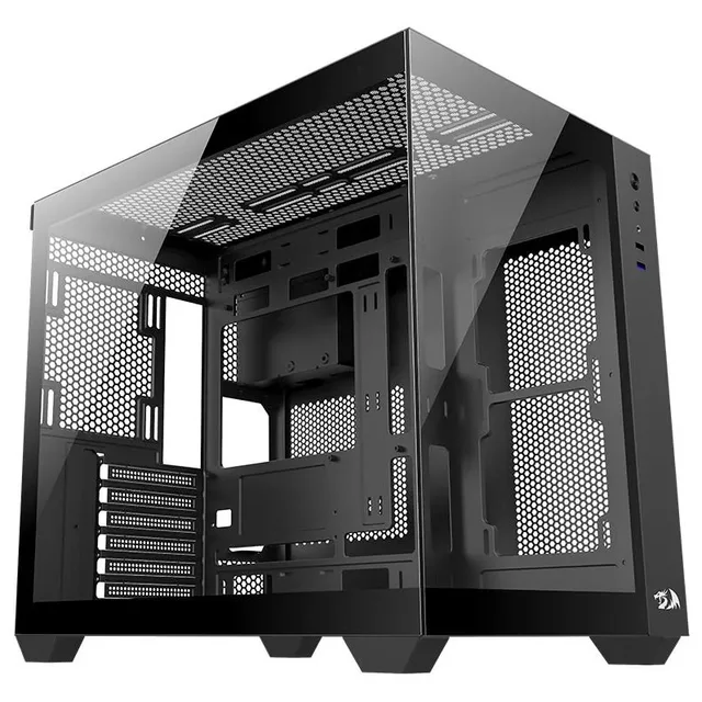 Gabinete Redragon Wideload Lite, vista frontal e lateral