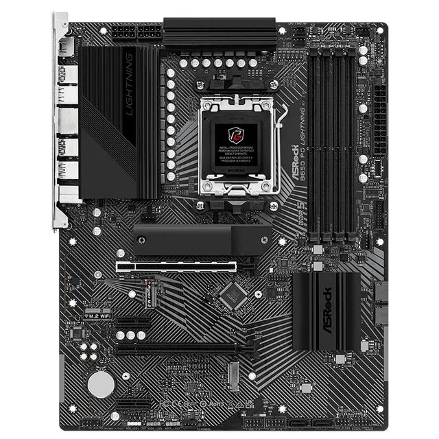 Placa-mãe ASRock B650 PG Lightning, vista frontal, sem perspectiva