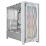 Gabinete Corsair FRAME 4000D RS ARGB, branco, vista frontal e lateral