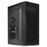 Gabinete TGT H200 preto, vista frontal e lateral