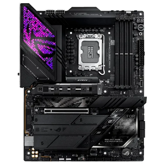 Placa-mãe ASUS ROG STRIX Z890-E GAMING WIFI, vista frontal, sem perspectiva