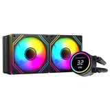 Cooler Acegeek Aqua 240, preto, vista em perspectiva.