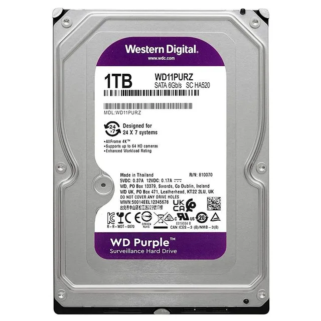 Armazenamento Western Digital Purple, SKU WD11PURZ.
