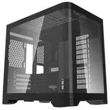 Gabinete Aigo Darkflash Arc1 Mini preto, vista frontal e lateral