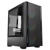 Gabinete Aigo Darkflash C195M Mesh preto, vista frontal e lateral