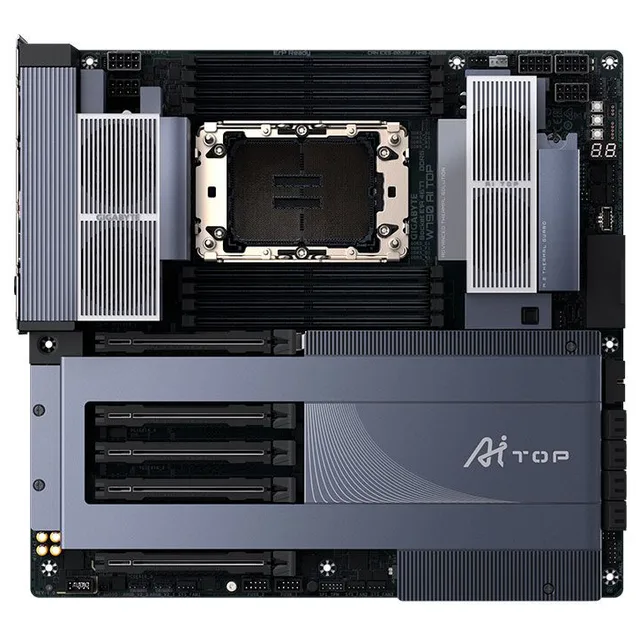 Placa-mãe Gigabyte W790 AI TOP, vista frontal