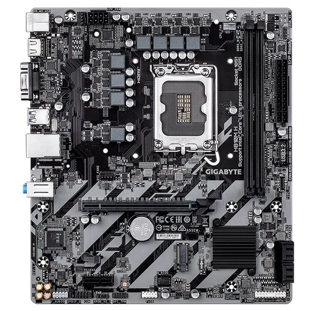 Placa-mãe Gigabyte H810M H, vista frontal
