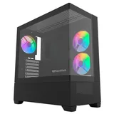Gabinete Aigo Darkflash Panoramic DS900 Air, preto, vista frontal e lateral