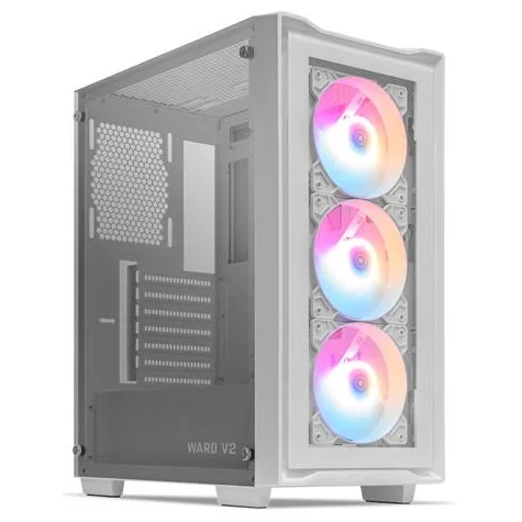 Gabinete Mancer Ward V2, variante branco, vista do produto