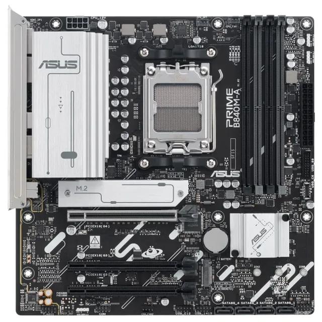 Placa-mãe ASUS PRIME B840M-A, vista frontal, sem perspectiva
