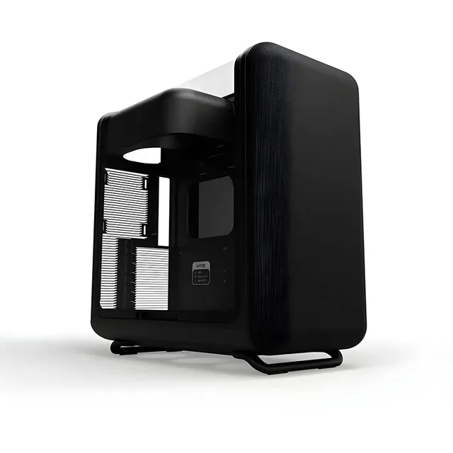 Gabinete HYTE X50, vista frontal e lateral