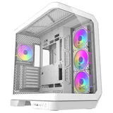 Gabinete Aigo Darkflash Arcee DY570, branco, vista frontal e lateral