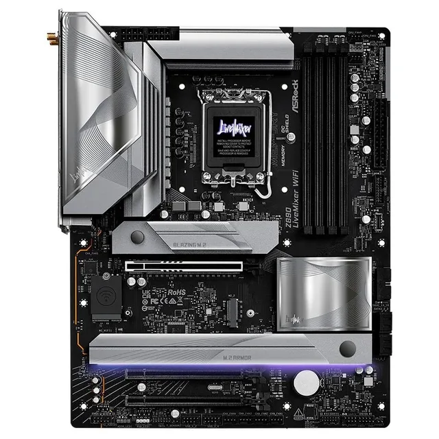 Placa-mãe ASRock Z890 LiveMixer WiFi, vista frontal, sem perspectiva
