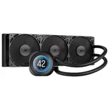 Cooler Corsair NAUTILUS 360 RS LCD, preto, vista em perspectiva.