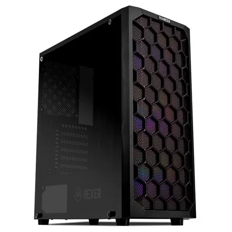 Gabinete Mancer Hexer, variante preto, vista do produto