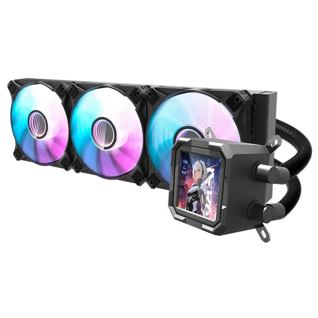 Cooler Aigo Darkflash DV360S, preto, vista em perspectiva.