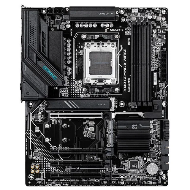 Placa-mãe Gigabyte B840 GAMING X WIFI6E, vista frontal