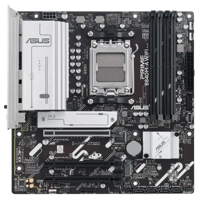 Placa-mãe ASUS PRIME B840M-A WIFI, vista frontal, sem perspectiva