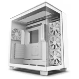 Gabinete NZXT H9 Elite, branco, vista frontal e lateral