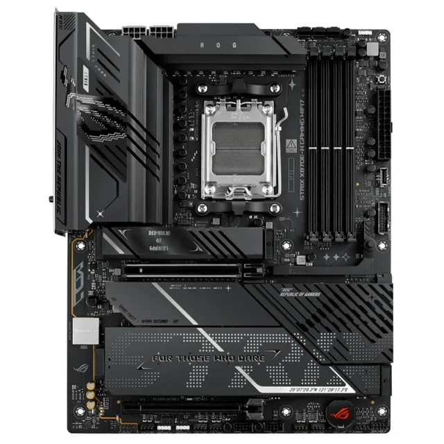 Placa-mãe ASUS ROG STRIX X870E-H GAMING WIFI7, vista frontal, sem perspectiva