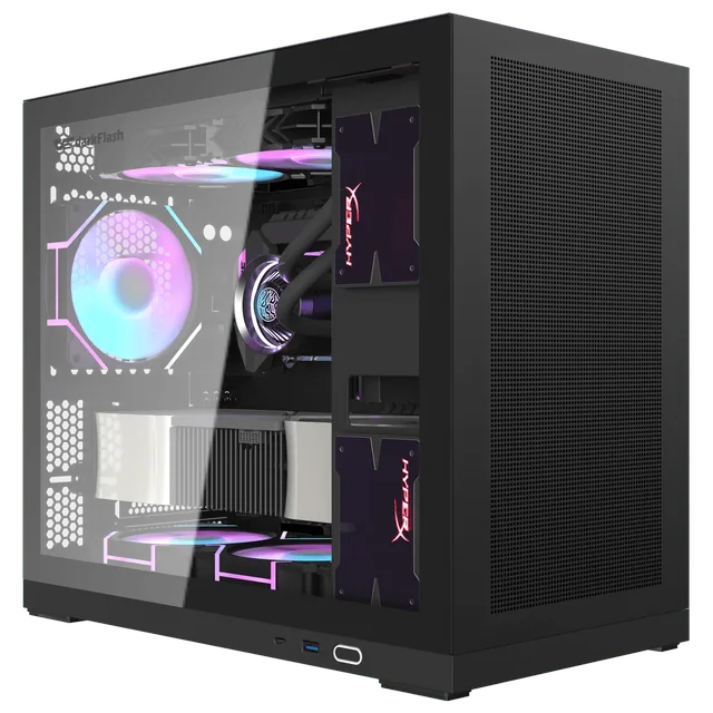 Gabinete Aigo Darkflash DS210, variante preto, vista do produto