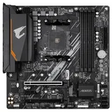 Placa-mãe Gigabyte B550M Aorus Elite, vista frontal