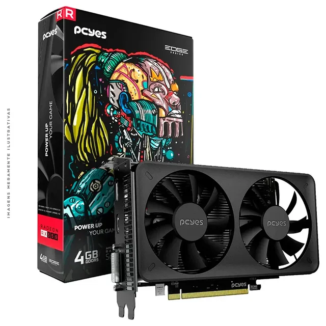 Placa de vídeo PCYes Radeon RX 550, vista principal
